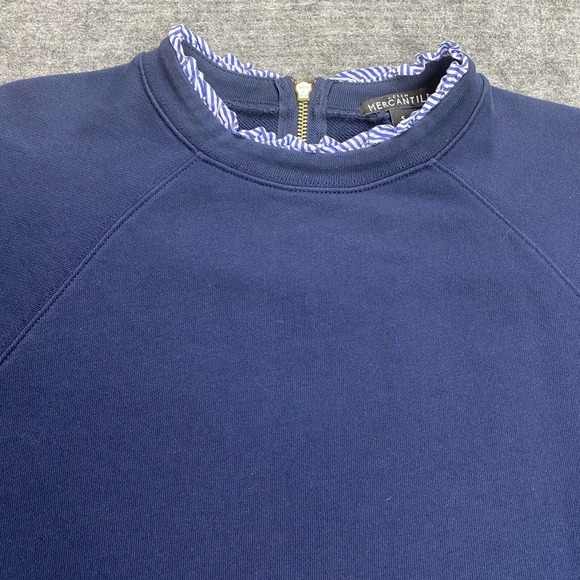 J. Crew Tops - J Crew Womens Sweatshirt Blue Small Stripe Collar Cuffs